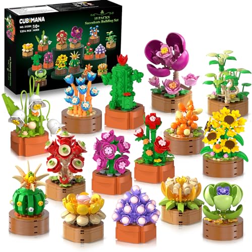 15 Blumen Pflanzen 3.6MM Mini Bausätze Spielzeug – 1314 Stück...