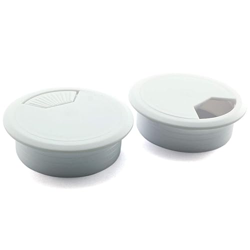 HJ Garden 2 piezas de 2 pulgadas para cable de escritorio con ojales para oficina, PC, escritorio, organizador de cables, cubierta de plástico,
