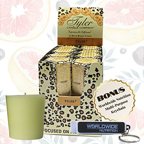 Tyler Candle Company Tyler Scent Votive Candles - Luxury Scented Candle With Essential Oils - 16 Pack Of 2 Oz Small Candles With 15 Hour Burn Time Each - With Bonus Key Chain #TOP21