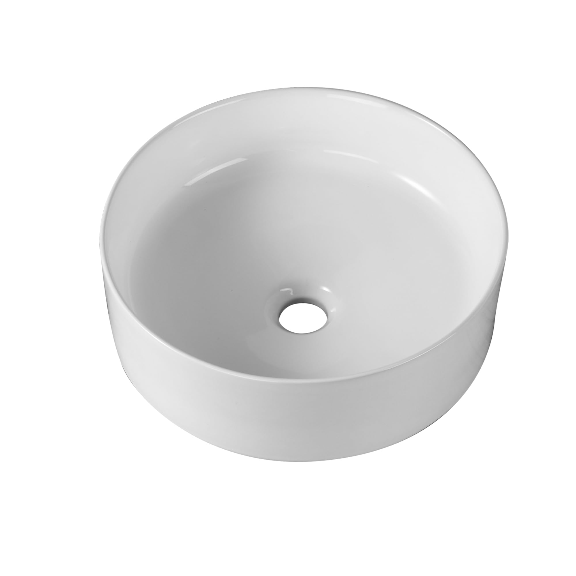 Lavabo redondo de cerámica – Lavabo de diseño elegante y moderno – Elegancia moderna y acabado de lujo – Durable y fácil de mantener – 46 cm