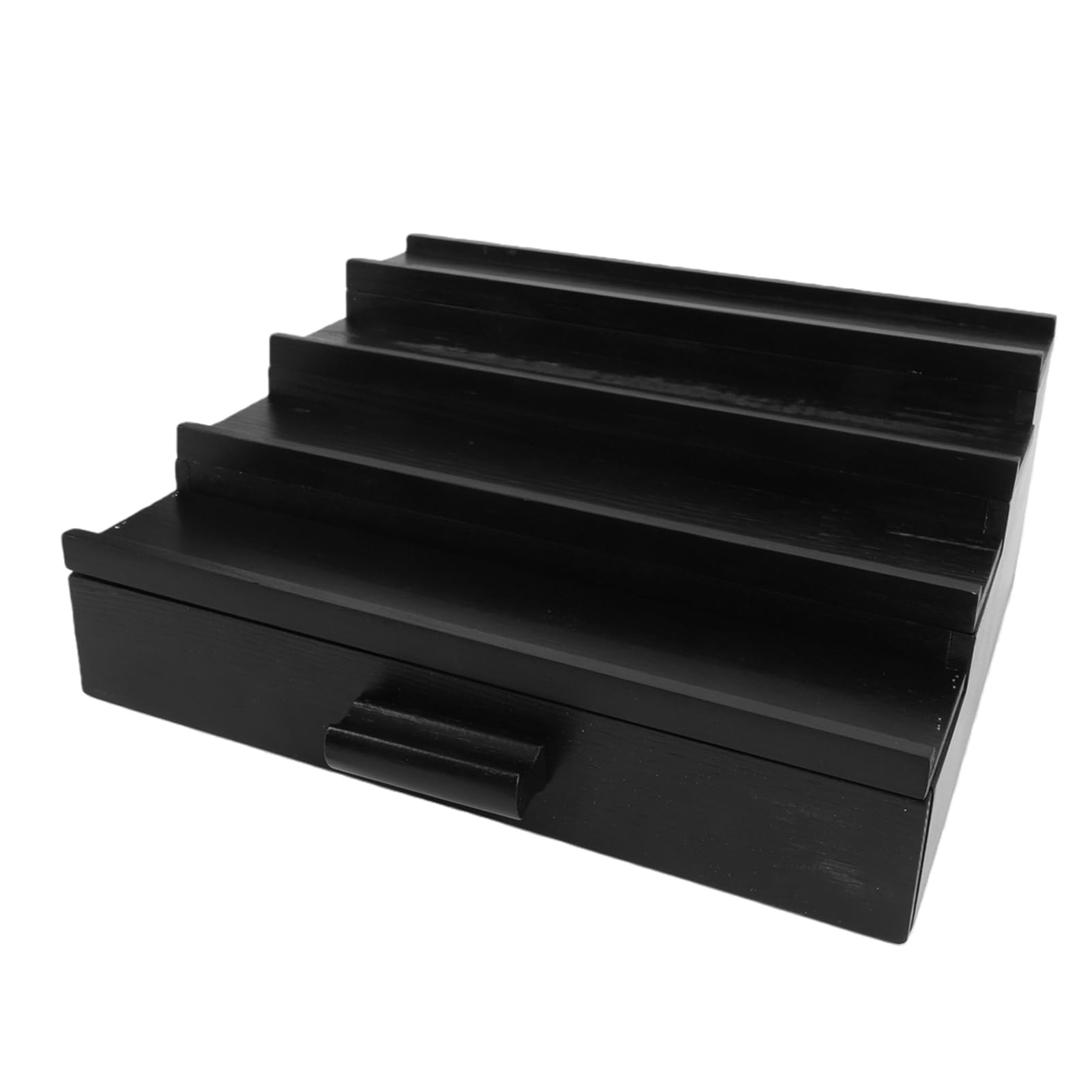 YUYTE Stojak na Perfumy z Drewna Sosnowego, 4-poziomowy Organizer na Perfumy z szufladą i Ukrytym Schowkiem, Szafka Nocna dla Mężczyzn, Czarna (Styl 3 (4 warstwy) 12,6 x 11,5 x 5, cala)