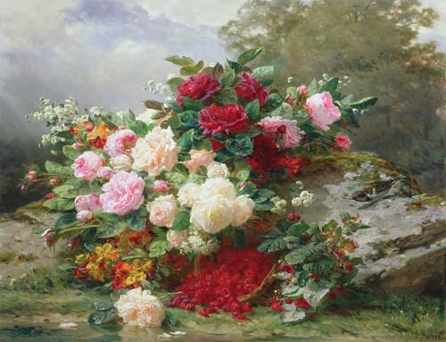 Fleurs d'automne Jean Baptiste Robie grand format pour raviver un mur blanc sans âme