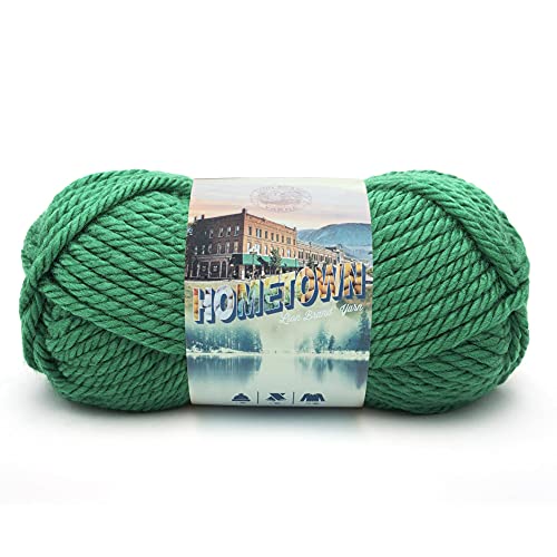 Lion Brand Yarn Hometown Yarn Super-Bulky Yarn for Knitting Crocheting and Crafting 1 Pack Green Bay