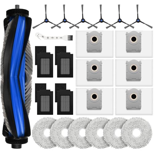 Image of 24 Pcs Replacement Parts Compatible with Ecovacs Deebot T50 Max Pro Omni Robot Vacuum, Include 1 Main Brush, 6 Dust Bags, 4 Filters, 6 Side Brushes, 6 Mop Pads and 1 Cleaning Tool