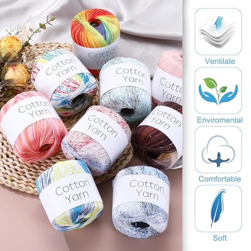 Hilo de algodón para tejer a croché manualidades, bolsas y cojines de decoración 4