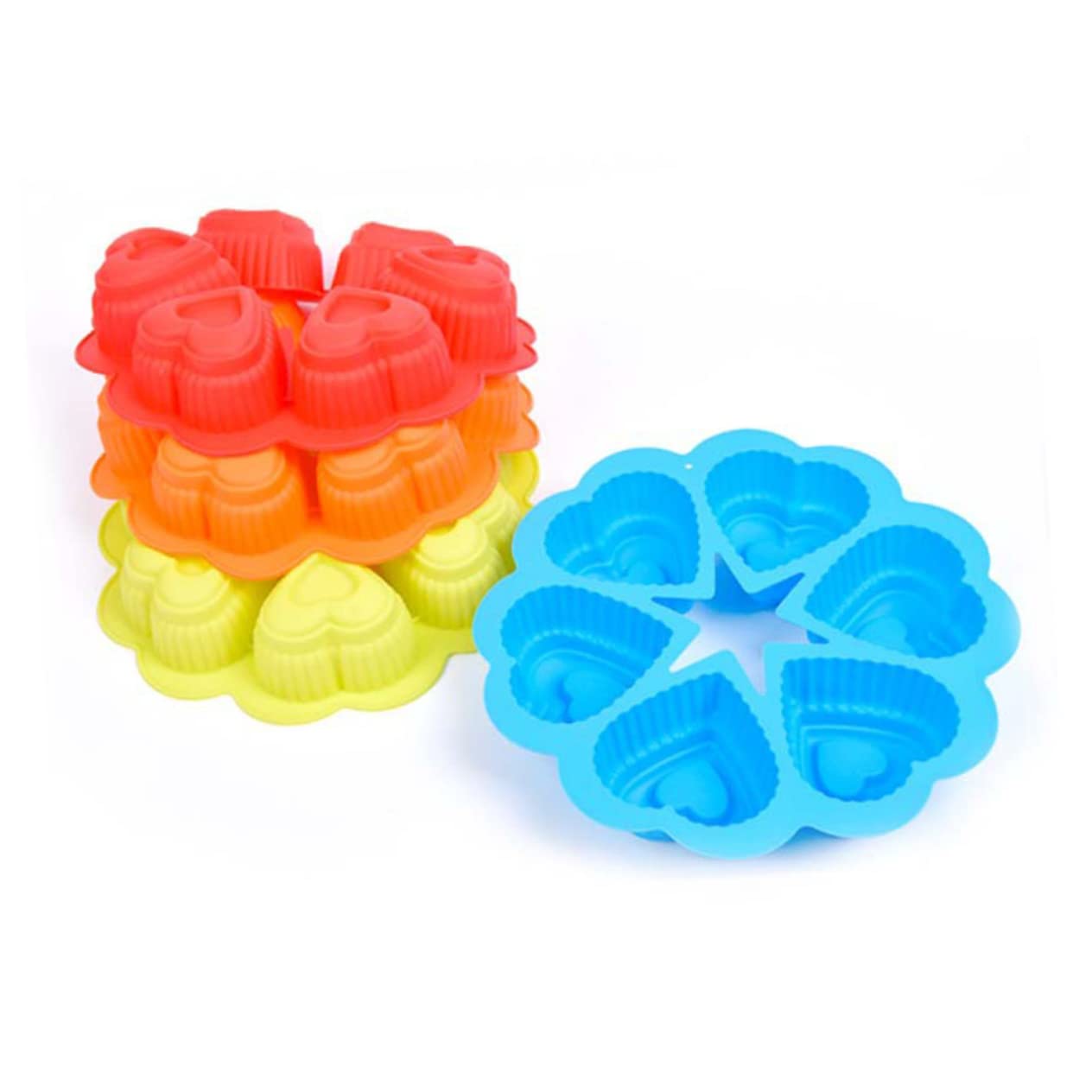 TOPBATHY 3 Pezzi 6 Cuori in Silicone Per Decorare Torte E Dolci Al Cioccolato