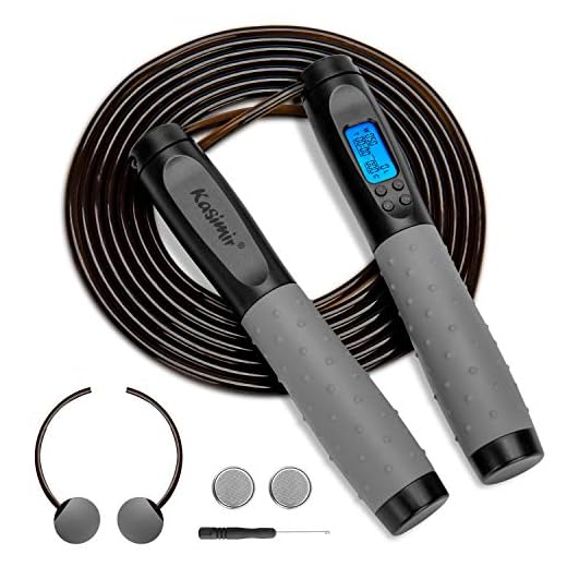 Kasimir Jump Rope LCD Digital Handle Workout Jumping Rope with Smart Calorie Counter for Fitness Training Fitness, Exercise Adjustable & Cordless Speed Skipping Rope for Men, Women, Kids, Adults
