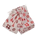 ABOOFAN 10 Pièces Sacs Tissu Coton Lin avec Cordon Serrage Thème Noël Pratiques et Fest...