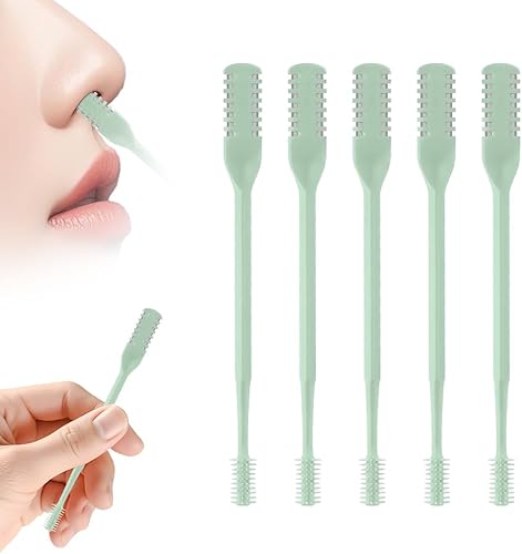 Miniatura 18 de Cortador de pelo nasal 2 en 1, recortador manual de vello de nariz para hombres y mujeres, removedor de vello de nariz de doble cara giratorio de