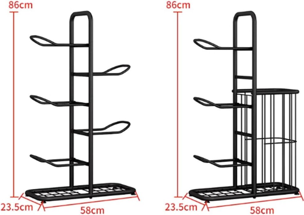 Vertical Basketball Storage Rack, Black Sports Ball Holder for Football & Basketball - Durable Vertical Ball Organizer, Compact Sports Equipment Storage (58x23.5x86c