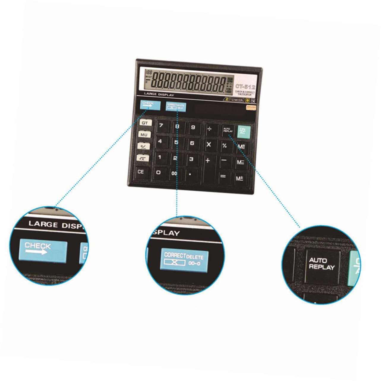 DOITOOL 3piezas Calculadora Financiera De Escritorio Calculadora De Contabilidad Práctica para Oficina y Escuela y Ligera Diseño Sencillo y Funcional Modelo CT