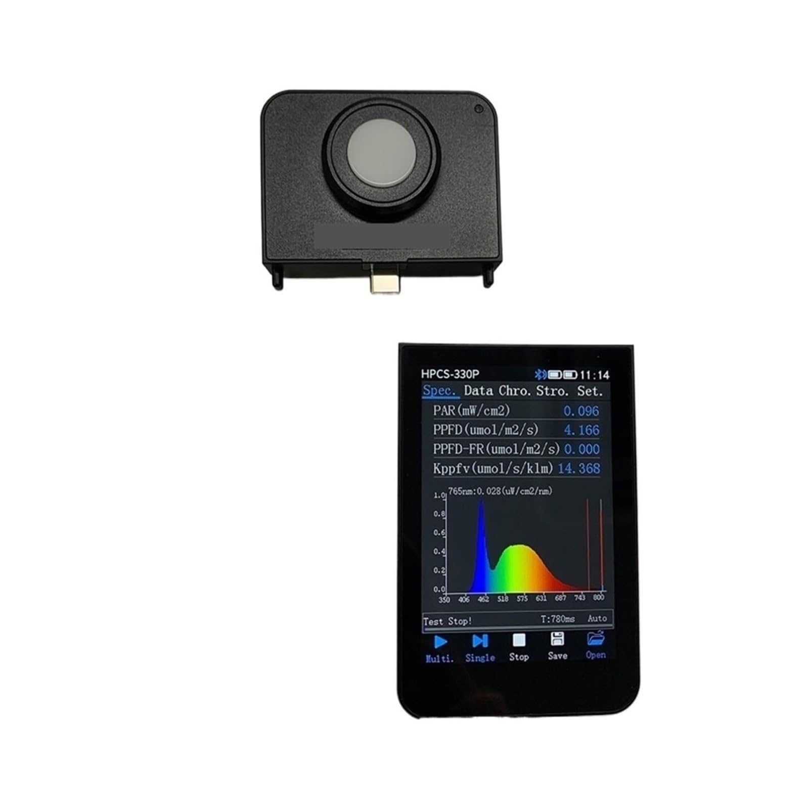Medidor de luz Digital, Software para PC Y Aplicación para Teléfono con Soporte Portátil para Espectrómetro para Plantas de Interior y jardín, fotografía