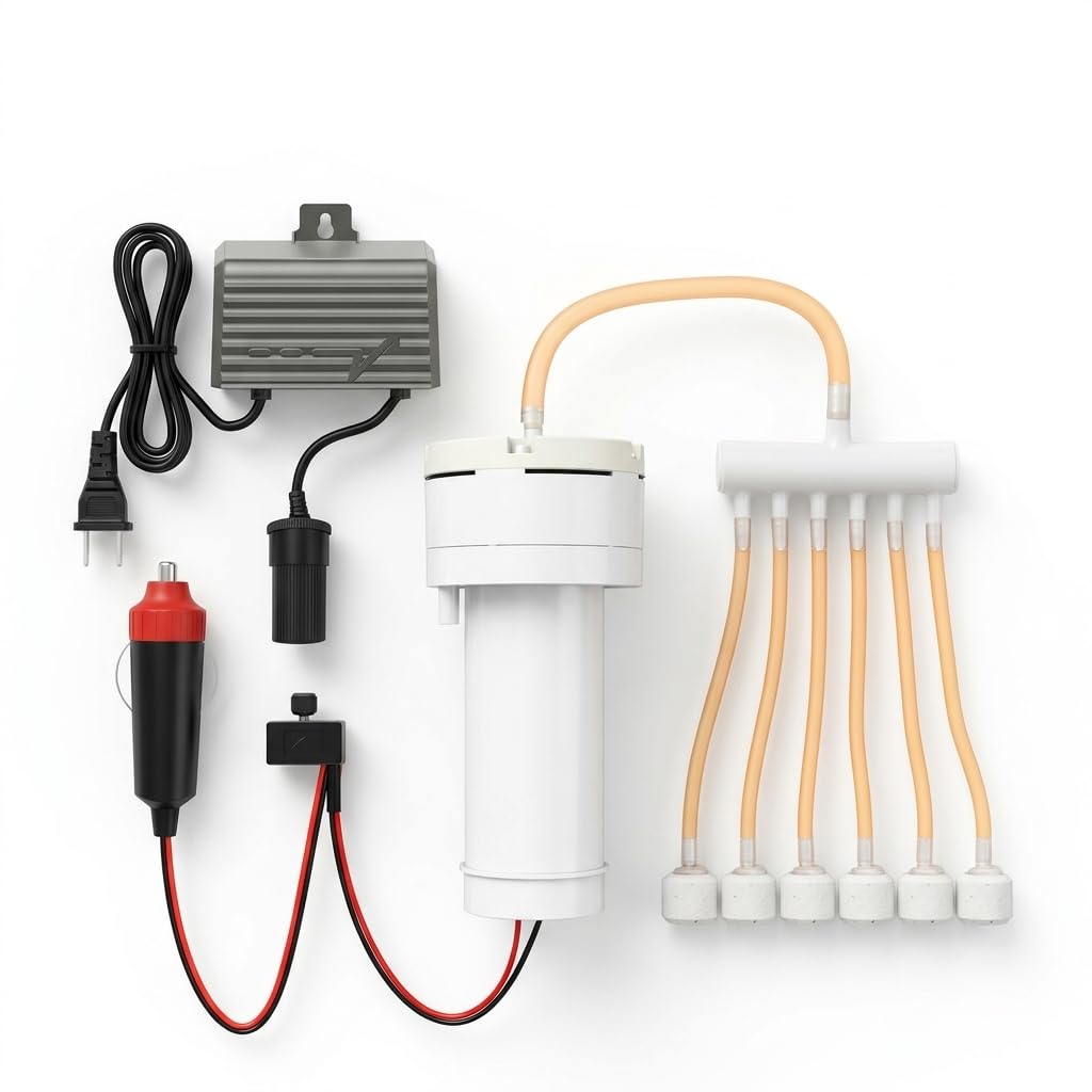 Pompe Aquarium 12V, Filtre Intérieur Aquarium, Bulleur Aquarium Silencieux | Pompe à Air électrique Portable, Circulation d'eau Purifiée, Compresseur 12V pour Pêche & Véhicule