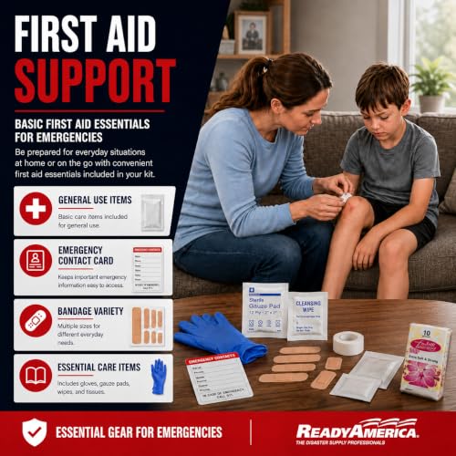 Ready America 70180 72 Hour Emergency Kit, 1-Person, 3-Day Backpack, Includes First Aid Kit, Survival Blanket, Emergency Food Portable Disaster Preparedness Go-Bag for Earthquake, Fire, Flood - Image 4