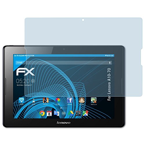 Displayschutz@FoliX 2 x atFoliX Protector de Pantalla Lenovo A10  70  Protector de Pantalla  FX Clear Transparente