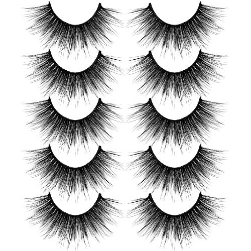 ALICROWN Eyelashes Natural Wispy Lashes Pack 3D Volume Lightweight Handmade Eyelashes Pack