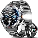 スマートウォッチ【2025年新開発 軍用規格 2種バンド付き】Bluetooth5.3通話 LINE/メッセージ通知 100＋運動モード GPS運動記録 防塵防水 スポーツウォッチ 長持ちバッテリー DIY文字盤 腕時計 歩数計 遠隔撮影 音楽制御 腕上げ点灯 アラーム 懐中電灯 電卓 ストップウォッチ 音声アシスタント 天気予報 iPhone/アンドロイド対応（ブラック）