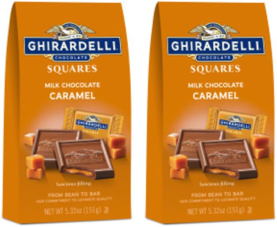 Ghirardelli Milk Chocolate Caramel Squares Medium Bag Pack of Two
