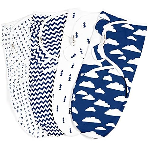 Navy Clouds Swaddle wrap (Size L) Cover