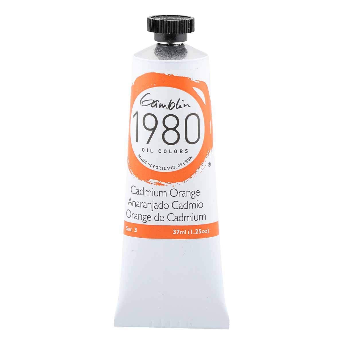 Gamblin 1980 Oil Paint Tube Pure Pigment 37ml Cadmium Orange For Artists