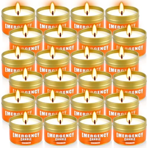 CAKETYCG 24+Hour Candle Set 24 Pack 2.8oz Emergency Candles for Power Outages Mountain Climbing Wild and Camping Use. Portable and Tabletop Design Bulk Emergency Candle Supplies.
