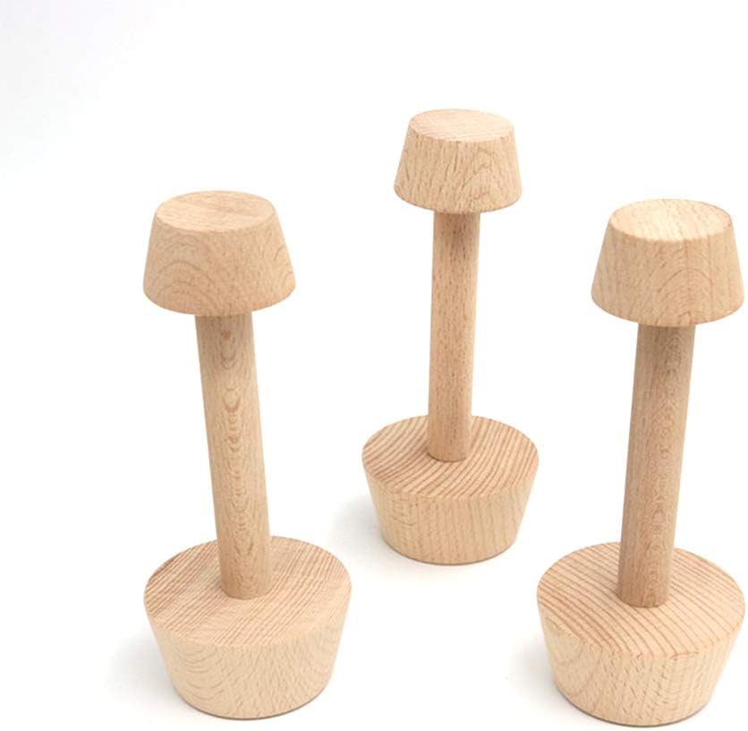 VEIREN Pack of 3 Tart Tampers Wooden Egg Tart Pusher Portable Double Side DIY Baking Shaping Kitchen Gadgets for DIY Making Egg Tart Muffin Cake Pastry Dessert