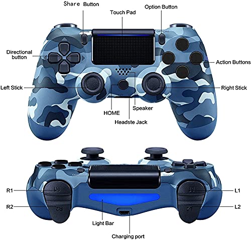 Controlador sem fio PS4, com Joystick de Jogo Campo de Vibração Dupla, Compatível com Console Playst