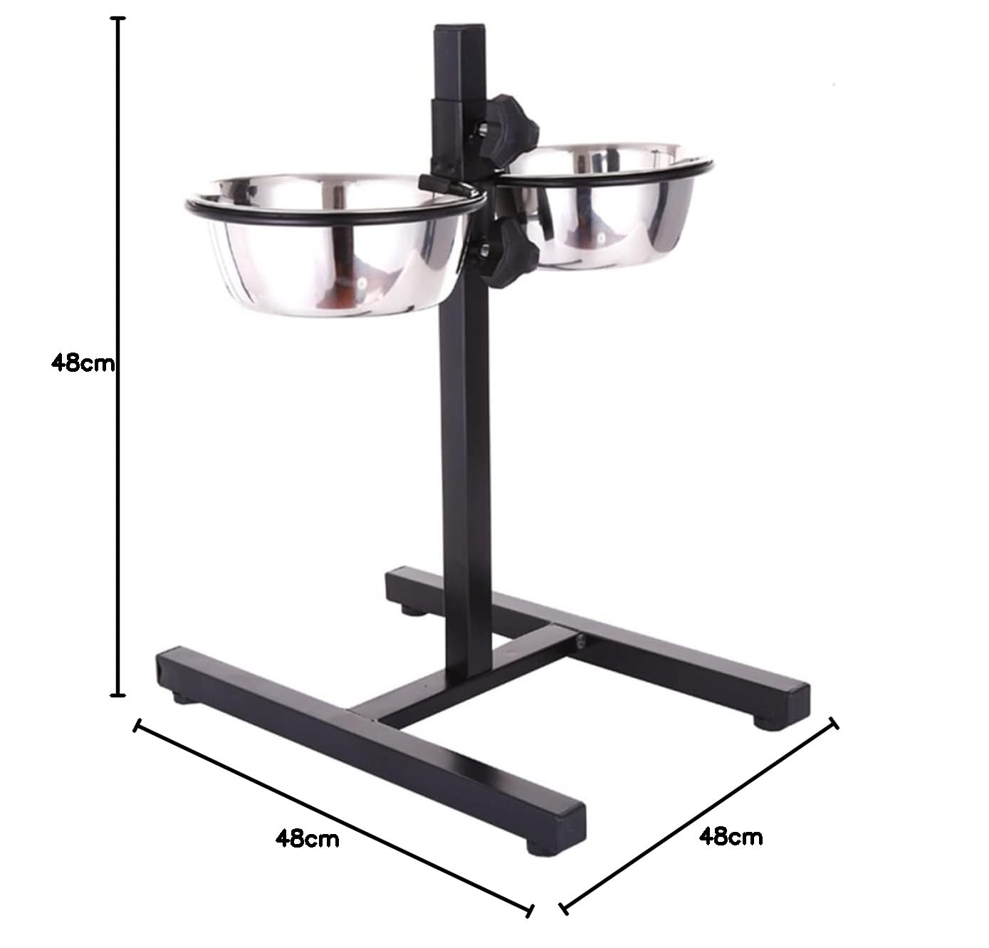 FOMIYES Comedero Plegable para Perros y Gatos Cuencos de Acero Inoxidable con Elevación Ajustable 135
