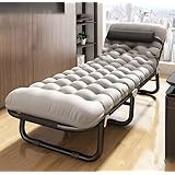 折り畳みベッド 4 段階調節 コット 軽量快適 組立不要 ヘッドレスト付き シングルサイズ 滑り止めフットパッド 通気性素材 静電気防止 スチールフレーム 耐荷重 100kg 頑丈長持ち コンパクト収納 サマーベッドリクライニング 安定性 家庭用/アウトドア/オフィス用 防災避難用（56×170cm）