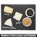 mDesign Slate Stone Gourmet Serving Platter, Cheese Board, Charcuterie Tray with Natural Edge for Cheese, Meats, Appetizers, Dried Fruits - Display Chalkboard - Black