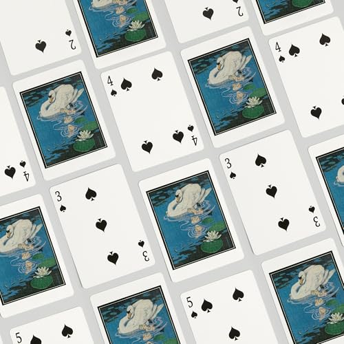 Baraja vista de cisne con cisne joven, 52 cartas póker miniatura 4
