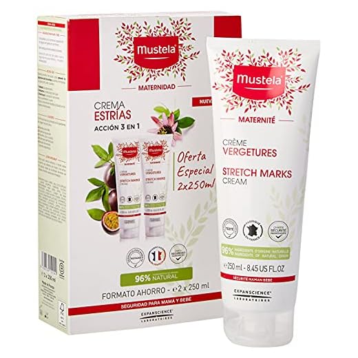 Mustela 48623 - Crema corporal anti estrías, formato duplo, 2X250 ml