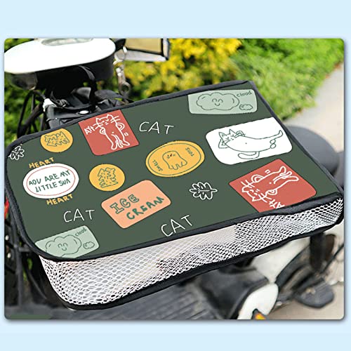 Zhangpu de Malla para Manillar, Transpirables, Impermeables, para Coches Eléctricos, Motos, Lindos Estampados de Verano para Mujeres y Hombres, 2 Piezas de Tela Impermeable de PVC (Bicho)