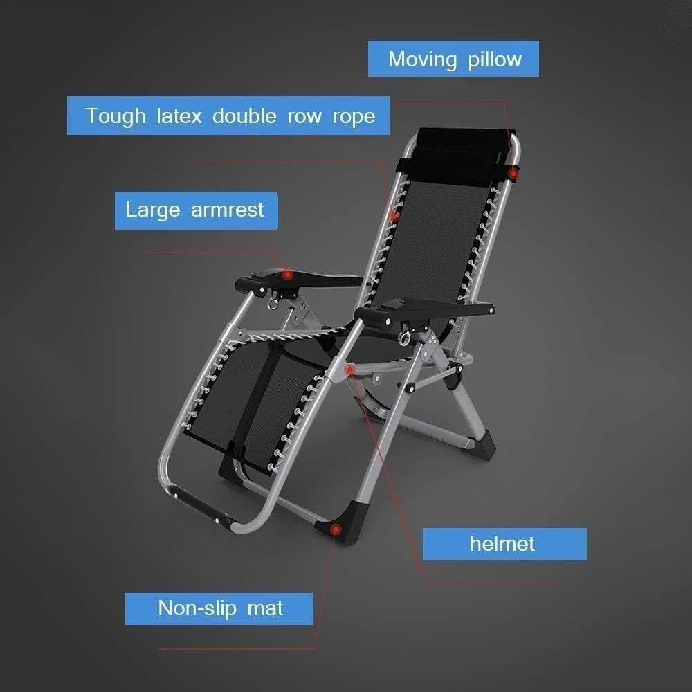 Sun Lounger Garden Chairs Foldable Deck Chair Folding Patio Lounger Deck Chair Garden Outdoors Zero Gravity Chair,with Cotton Pad Portable Reclining Lawn Chairs Supports 200kg (Color : Gray)
