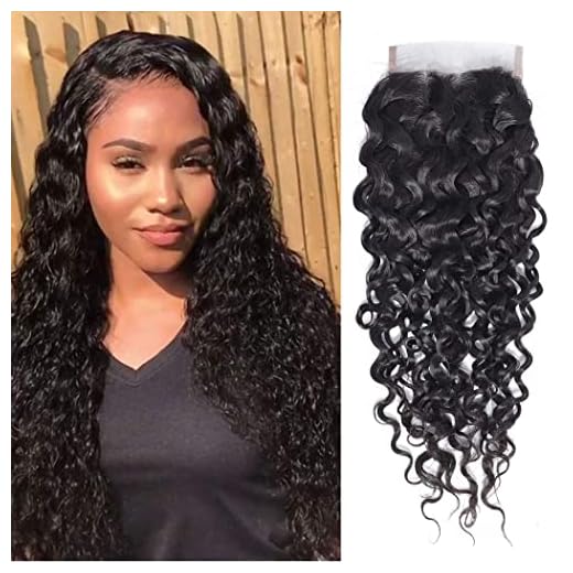 12 Pouces 4" X 4" Lace Closure Meches Perruque Bresilienne Lisse Cheveux Human Hair Kinky Curly for Femme
