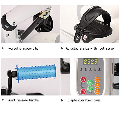 Image of Portable Pedal Exercise Electric Pedal Folding Exerciser Pedal Bike for Arms and Legs Home Physiotherapy Restore Muscle Strength, Co-Ordination, Knee Recovery for Arthritis Suffere
