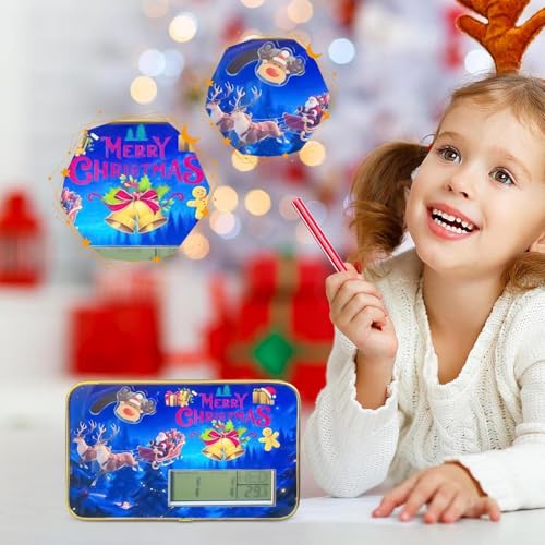 Reloj digital con fecha y temperatura de Papá Noel para decoración de mesa de oficina 4