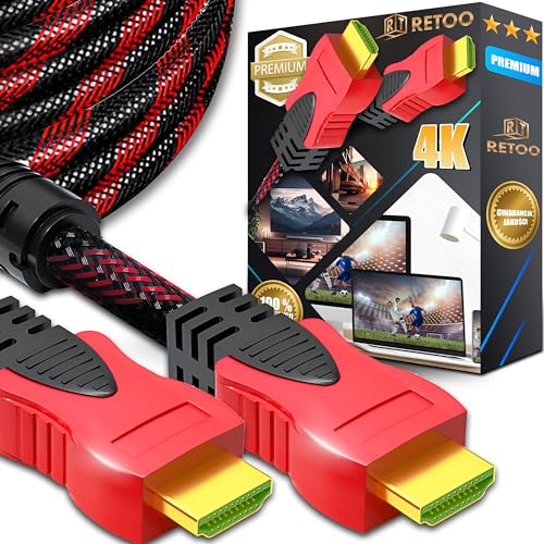 Retoo 4K HDMI Kabel 2,7 Meter – High Speed, Vergoldete Anschlüsse, Für TV, Monitor, Konsole