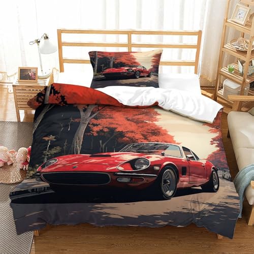 Parure de lit microfibre avec fermeture à glissière motif sport 3D
