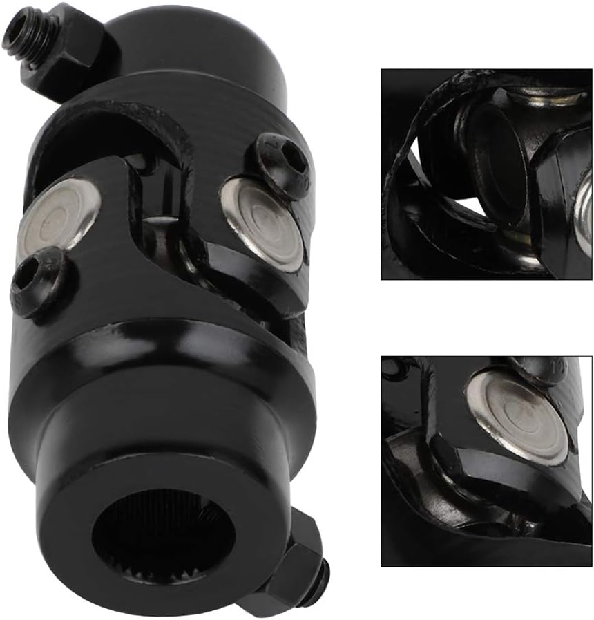 ECCPP Black Single Steering Joints 5/8-36 Spline X 3/4 DD Round Universal U-Joint Shaft 83mm