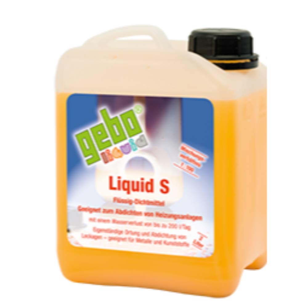 Garrafa Liquid S 2 litros, para sellar fugas en instalaciones de calefacción con una pérdida de caudal hasta 200 litros/día (Referencia: Gebo 75022)