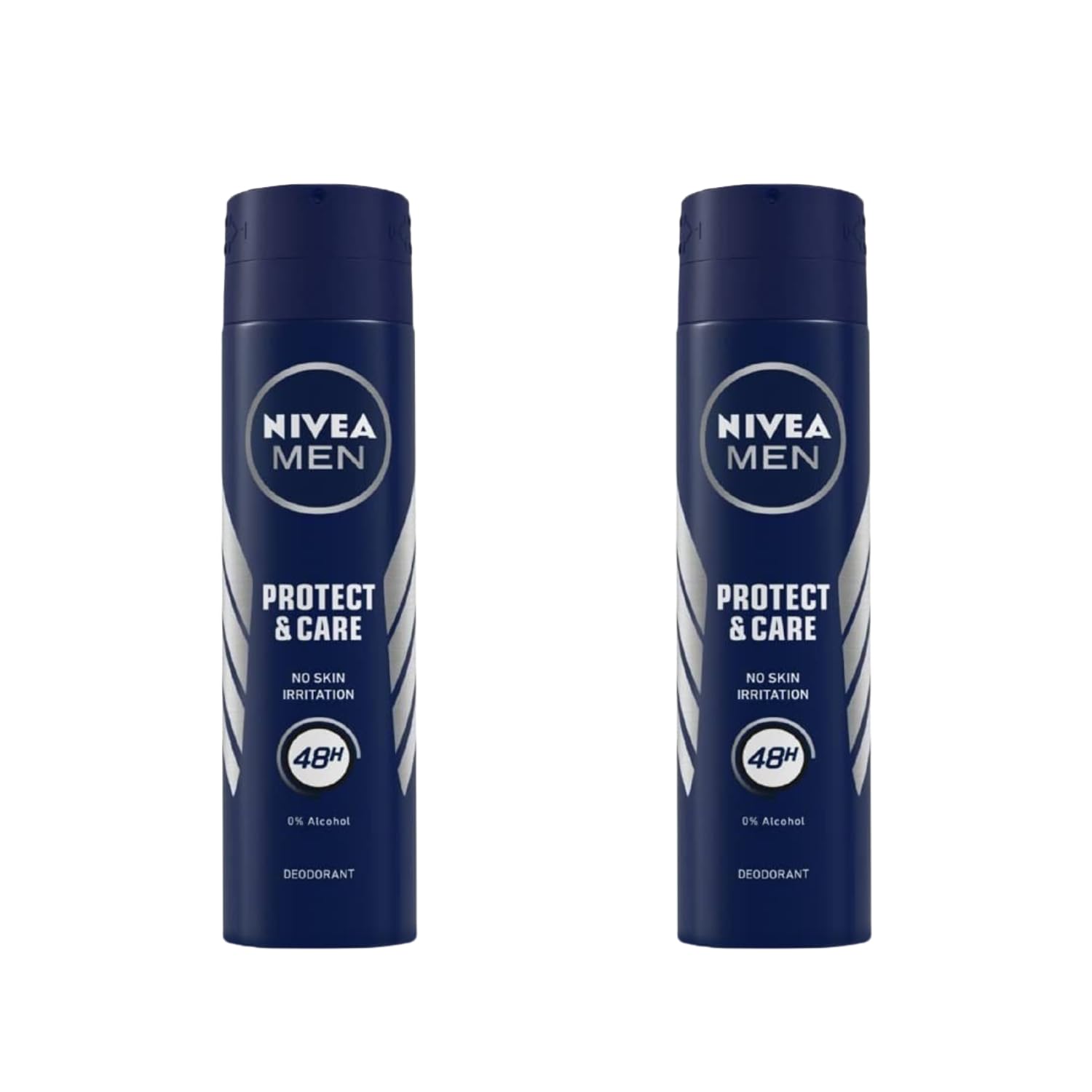 NIVEA MEN Protect & Care Anti-Perspirant Deodorant Spray, 0% Alcohol, 48H Odor Protection, Skin-Friendly, Woody Masculine Scent, Dermatologically