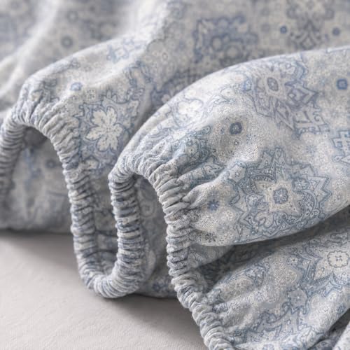 Image of BSB HOME 240 TC Premium Double Bed Fitted Bedsheet, Soft Comfortable Stretchable Mattress Sheet with Elastic Fitted Corners, Durable Easy Care Bedding, 72 x 72 + 10 Inches(183x183+25 cm) - Slate Blue