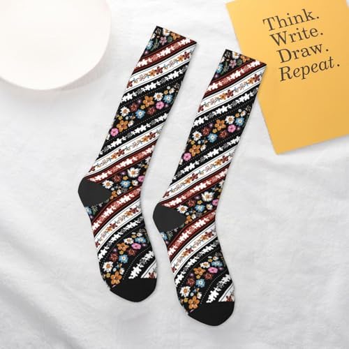 Image of Knee High Socks for Women Girls Fashion Women's Festival Stockings for Casual Running Work Travel