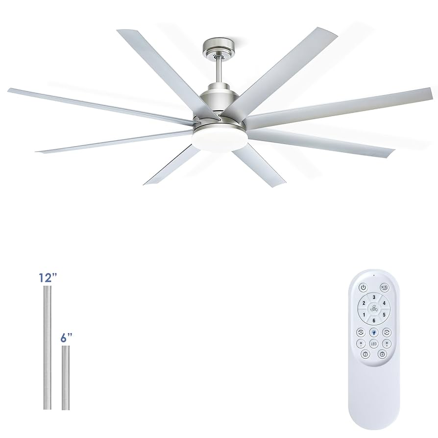 ★tmsjh70 Kayleik 72 inches Ceiling Fan - Industrial DC Motor, 6-Speed