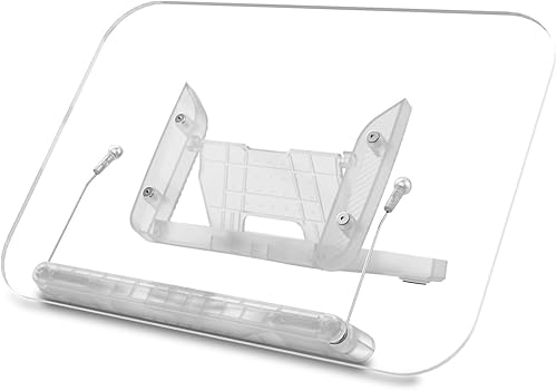 viozon Soporte acrílico para libros de lectura, soporte para libros de cocina, ángulo ajustable de 13 niveles, plegable y portátil, ligero para