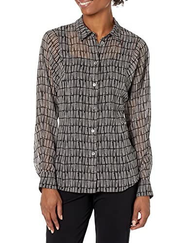 Theory Women's Seam Sinch Shirt, Grey Multi, M