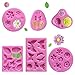 VASZOLA 6 Stück Silikon Formen für Fondant Backen Blumen Rose Blätter Schmetterling 3D Silikon Backformen Set für Schokolade Marzipan Kuchen Gelee Muffin Süßigkeiten