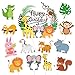 DPKOW 37pcs Selva Animales Decoración para Tartas de Cumpleaños De Niño Chico, Safari Animales Cake Topper para Tartas Adornos de Niño Chico Fiesta, Feliz Cumpleaños Decoraciones para Pastel Tartas
