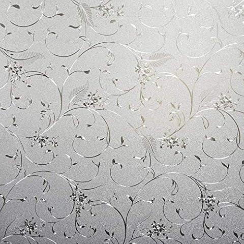Niviy Static Cling Non-Adhesive Window Film Frosted Glass Film Bathroom Door Glass Decoration Window Film Privacy Covering (23.6"x 157") Cover